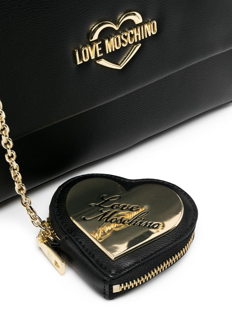 Hollies logo-plaque faux-leather clutch 4