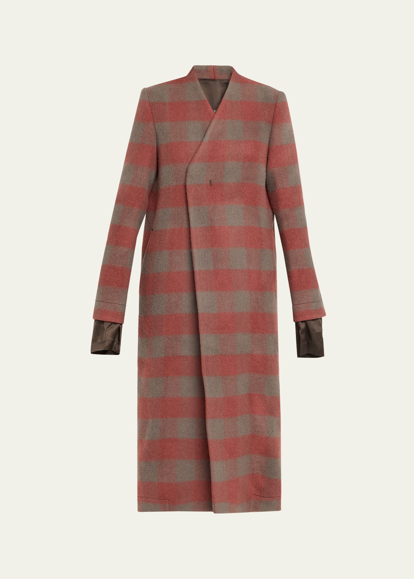 Plaid Double-Breasted Outercoat - 1