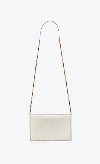 SAINT LAURENT cassandre saint laurent envelope chain wallet in metallized leather outlook