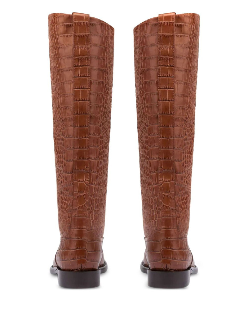 20mm Montana croco-embossed leather boots 3