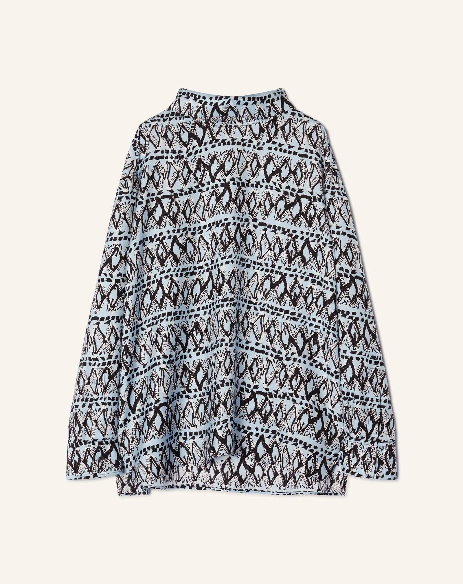 HIGH-NECK PRINTED SILK TOP - 1