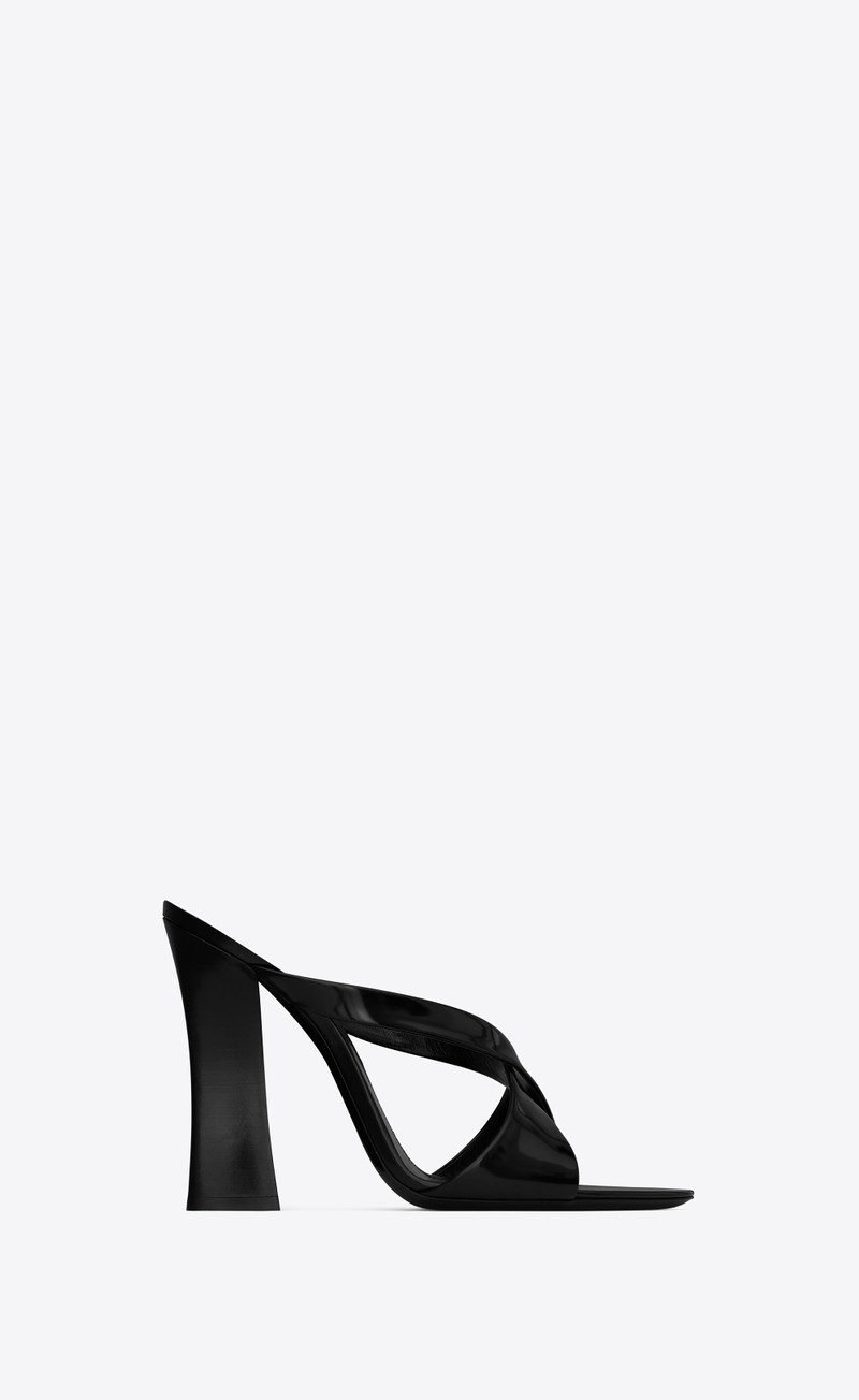 eva mules in glazed leather - 1