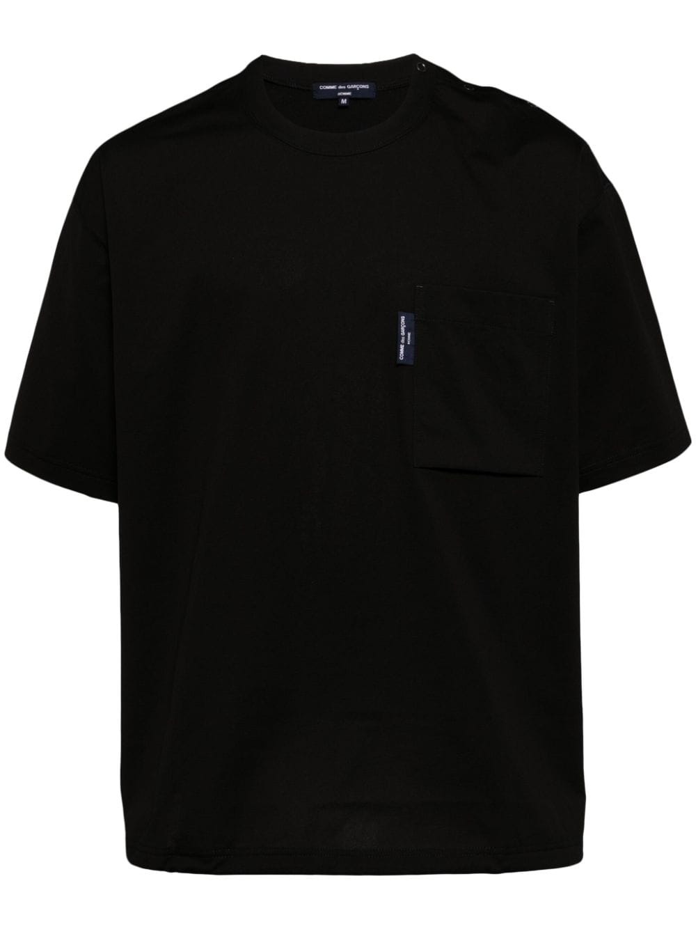 logo-tag drop-shoulder T-shirt - 1