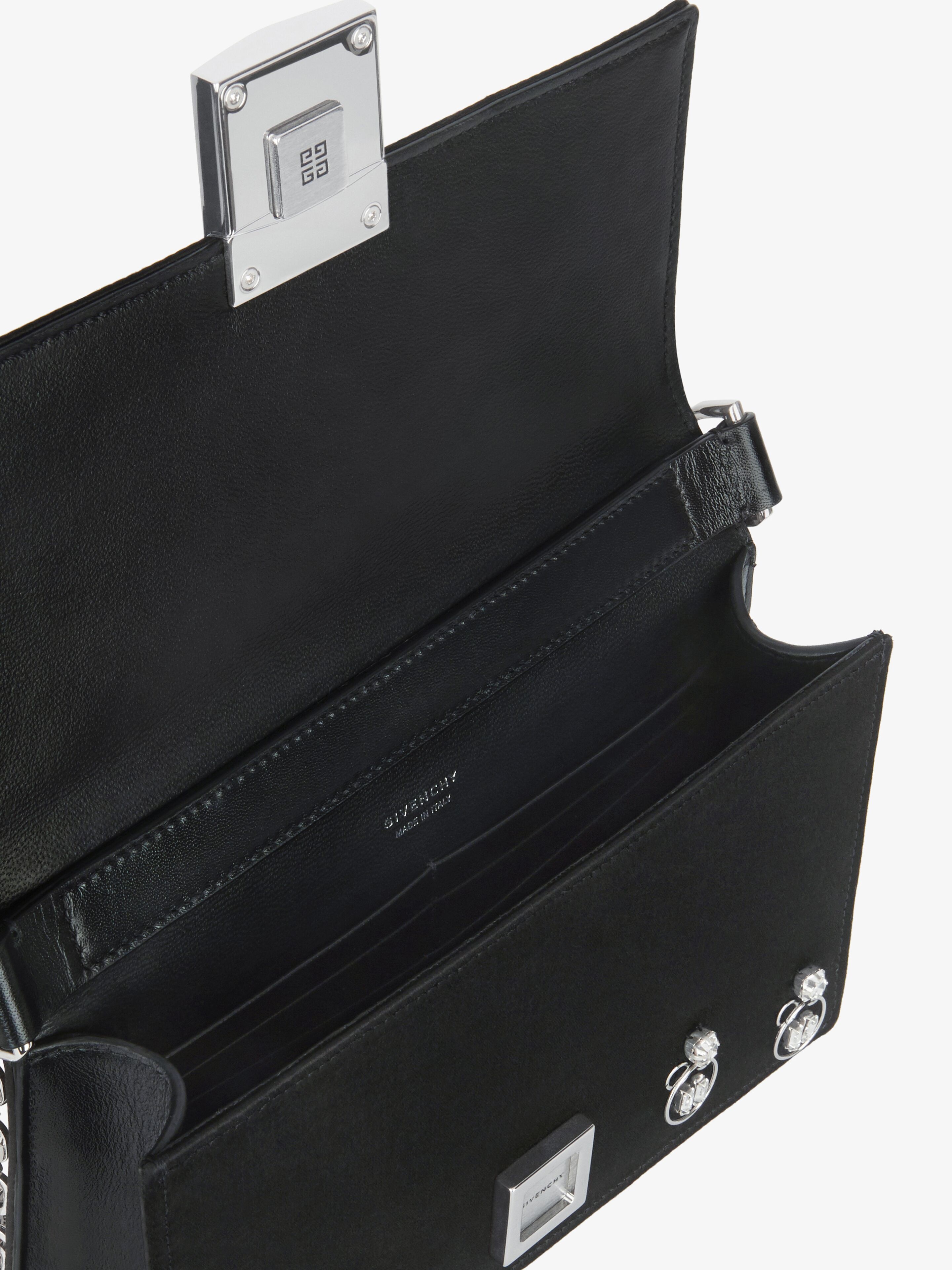 4G SMALL BAG IN EMBROIDERED SATIN WITH CHAIN - 6