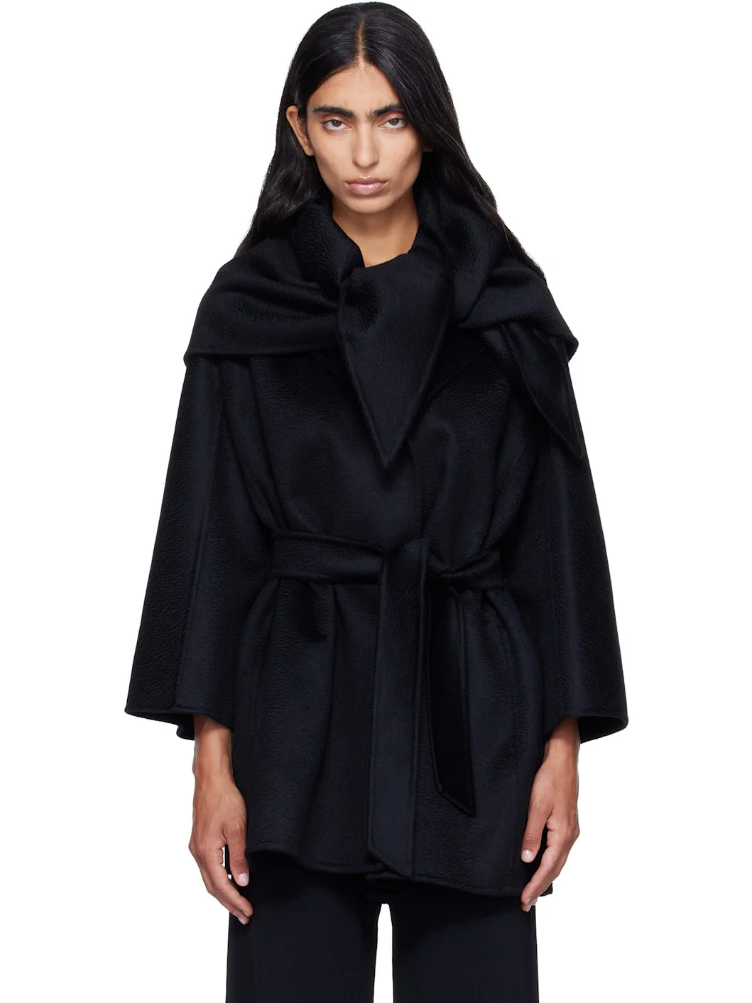 Black Detto Cashmere Coat - 1