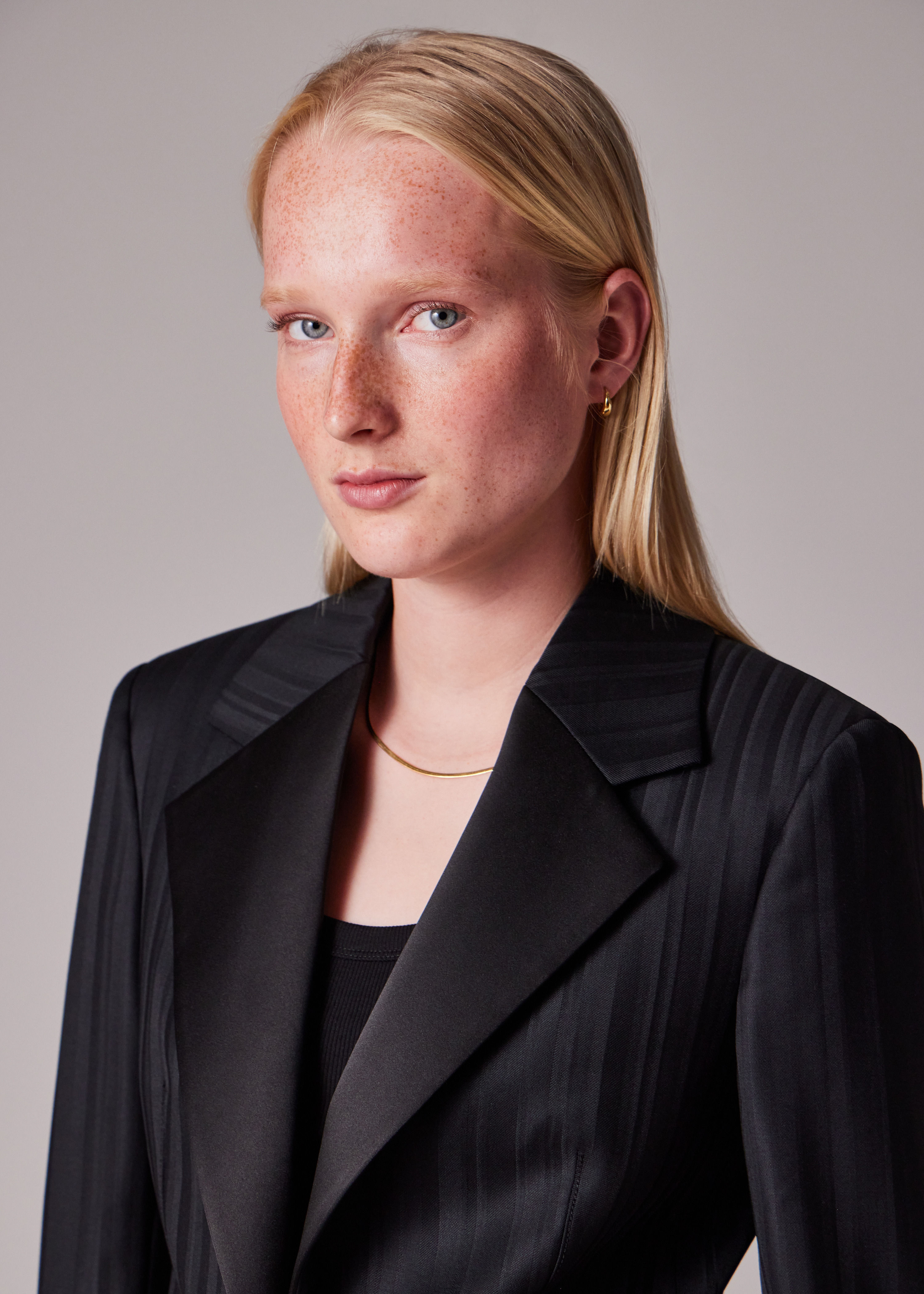 Women's Black 'Tonal Stripe' Tux Suit - 4