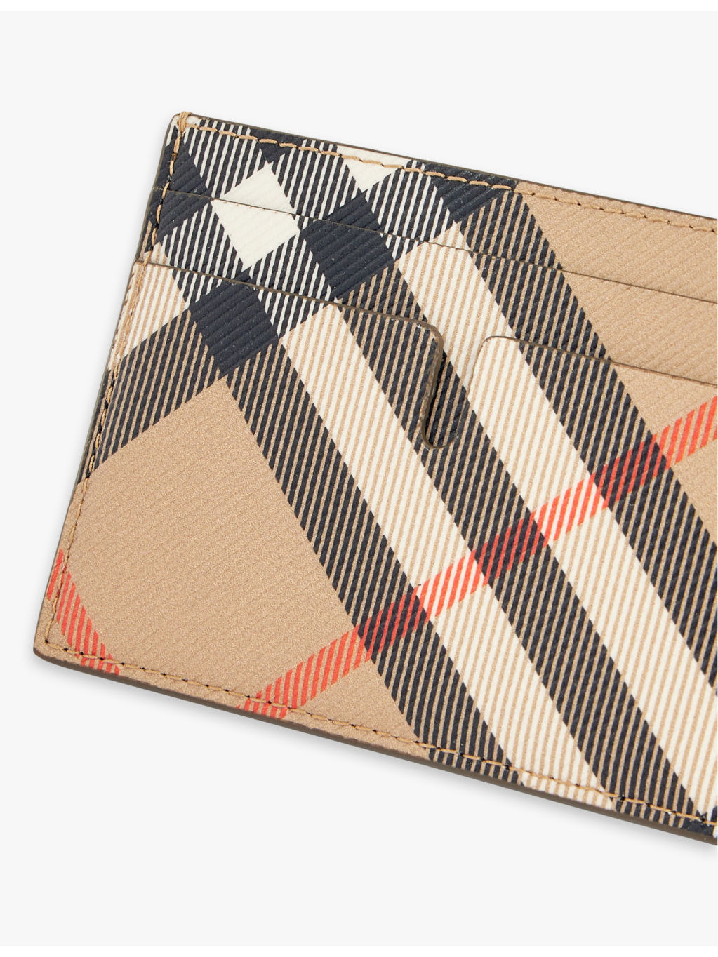 Sandon check-print coated-canvas card holder - 2