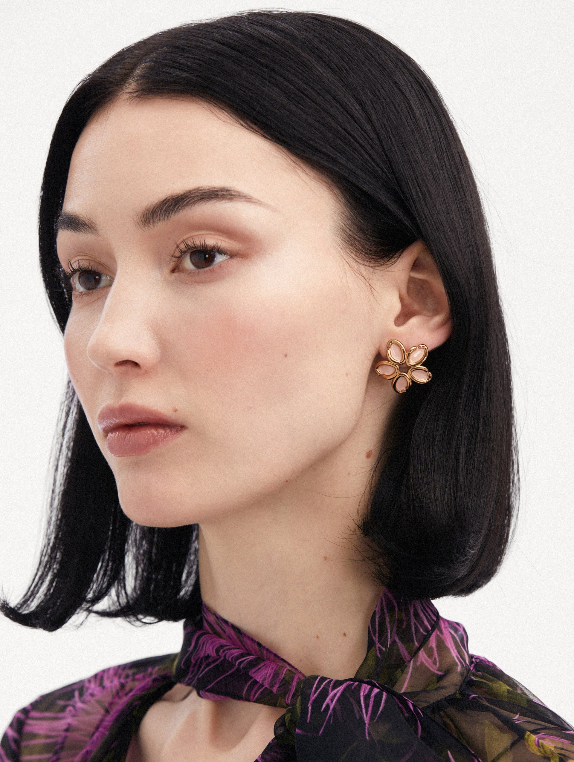 ENAMEL O FLOWER EARRINGS - 2