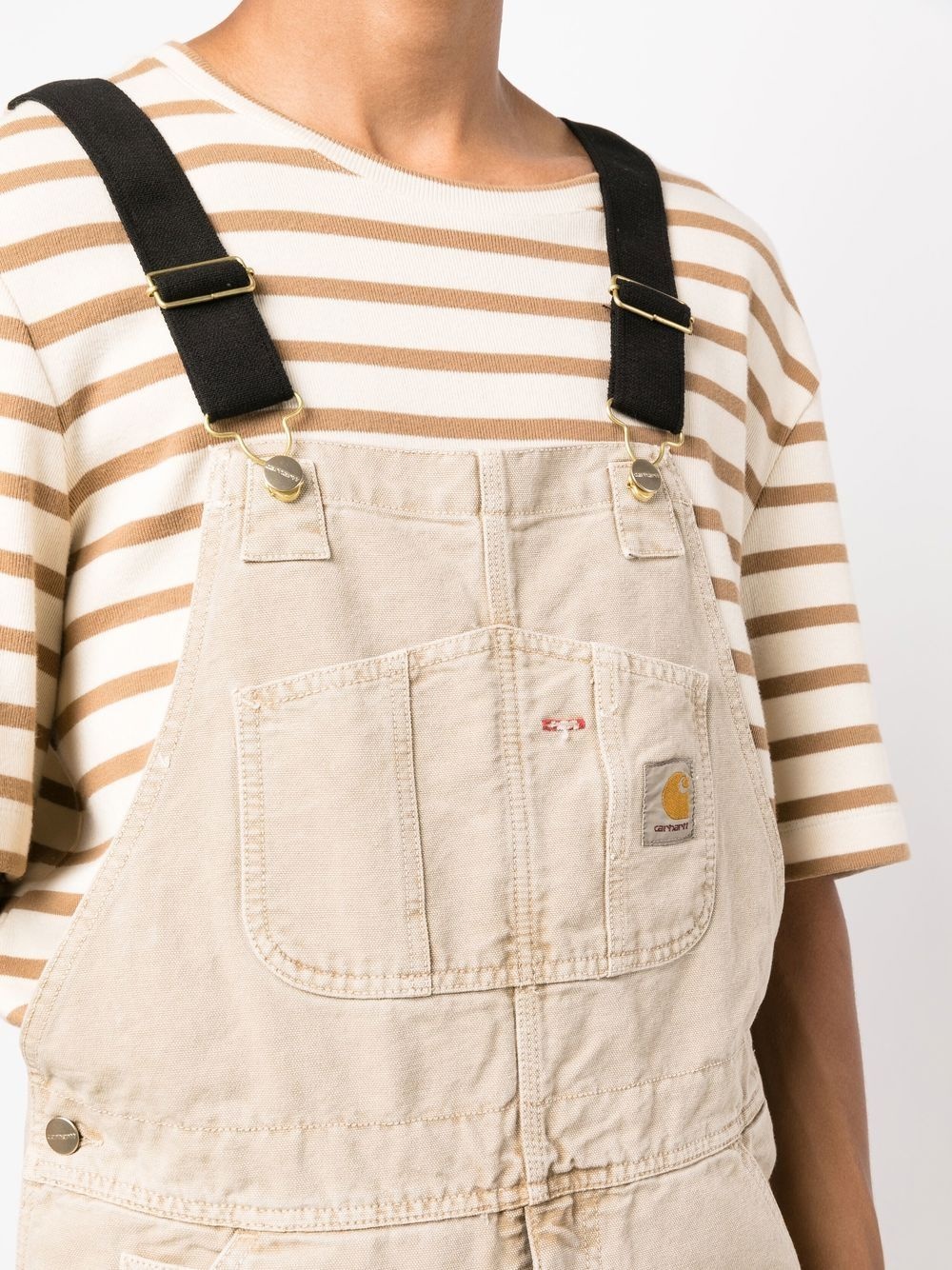 logo-patch straight-leg dungarees - 5