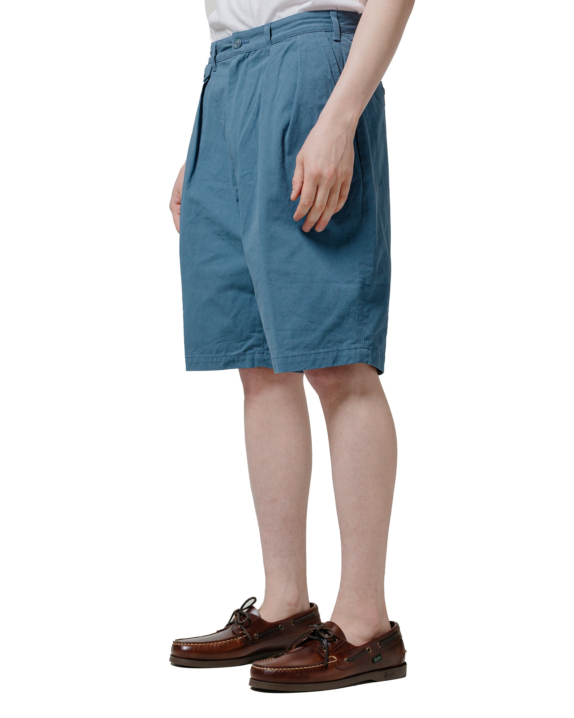 2Pleats Shorts Twill Bio Washed Sax - 2