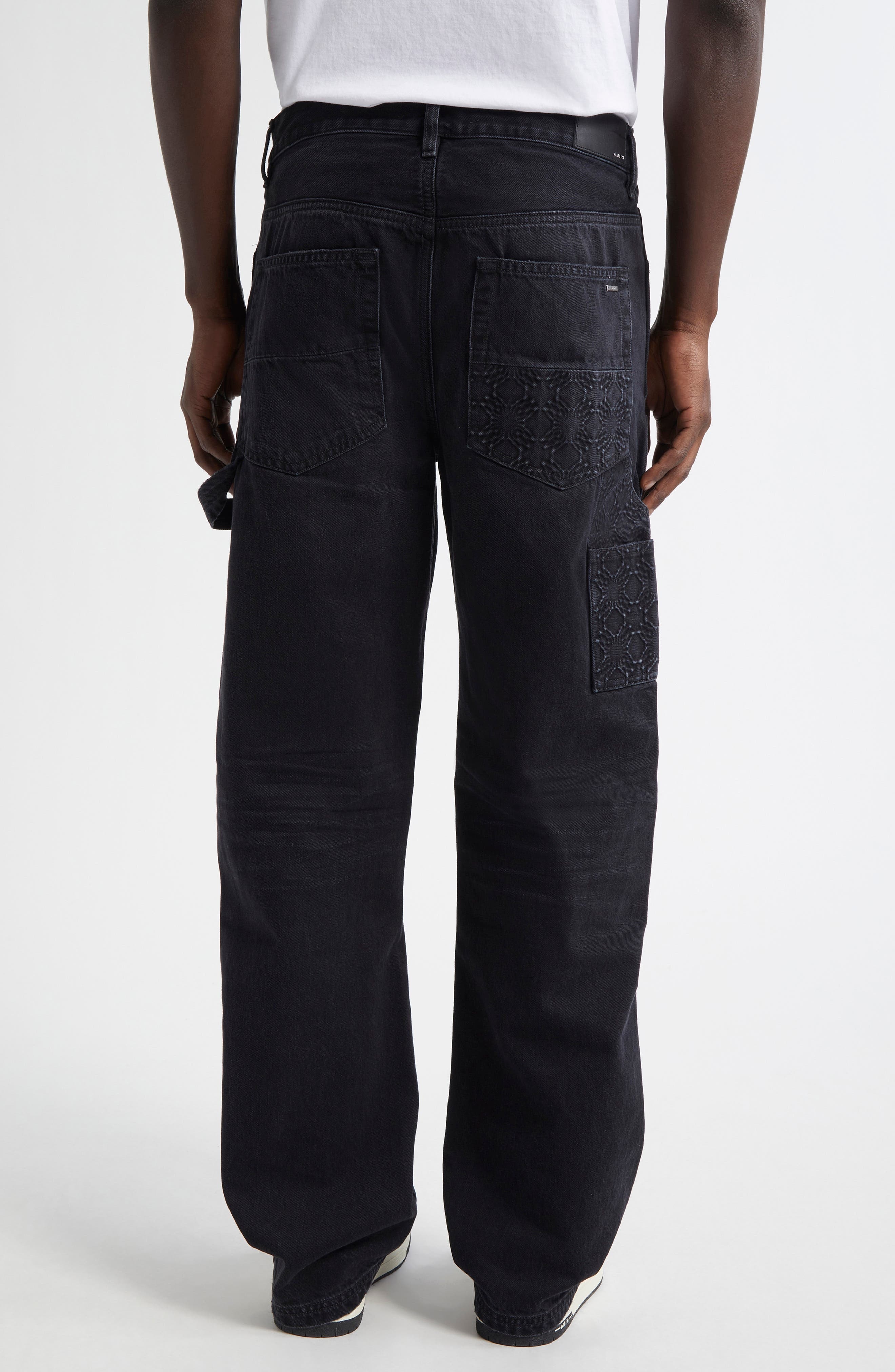 AMIRI Debosseed MA Quad Carpenter Jeans in Vintage Black at Nordstrom - 2