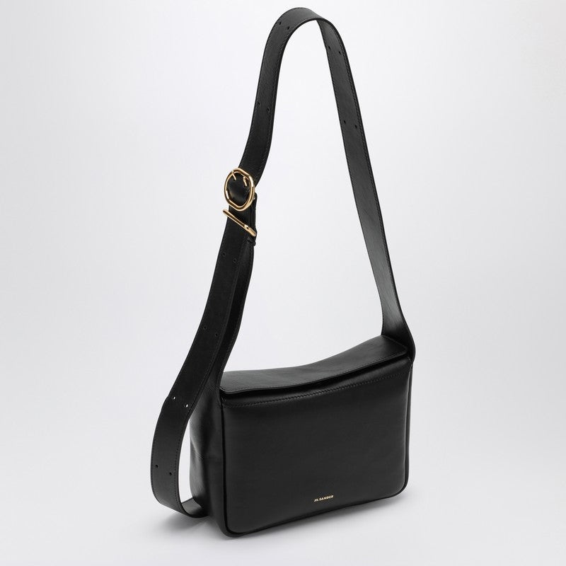Jil Sander FLAP MINI BLACK SHOULDER BAG | netdressed
