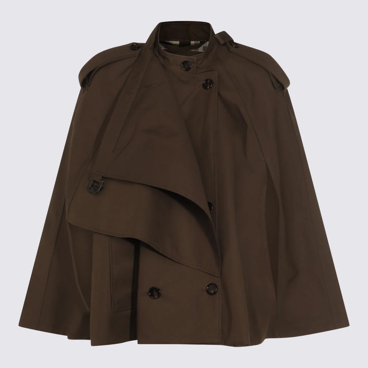 Burberry Brown Cotton Trench Coat - 1