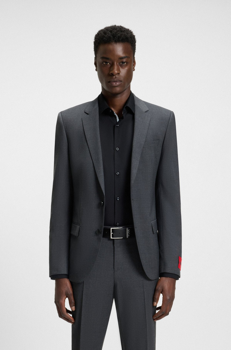 HUGO ITALIAN-LEATHER BELT WITH LOGO-TRIMMED KEEPER outlook