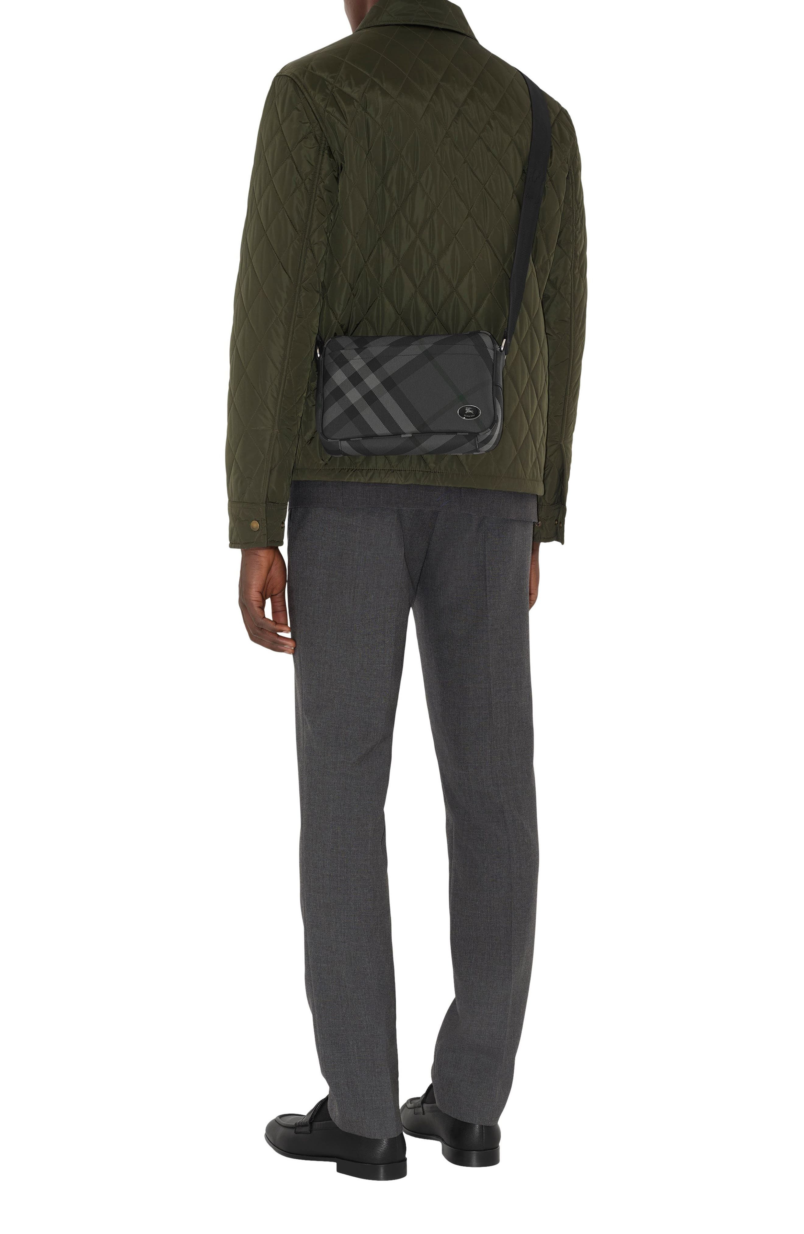 burberry Grid Check Woven Crossbody Bag in Charcoal at Nordstrom - 2