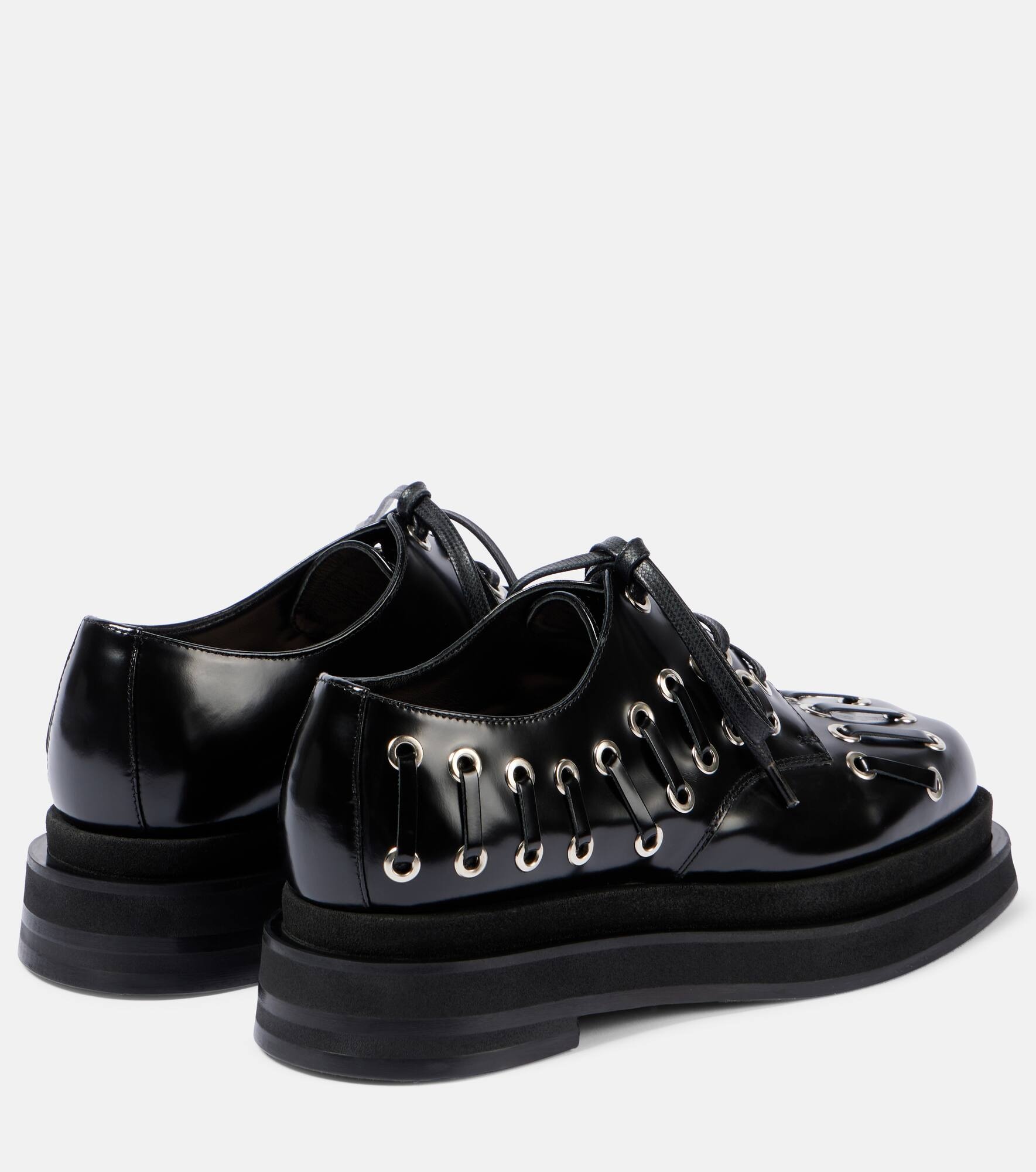 Heart Toe leather platform brogues - 3