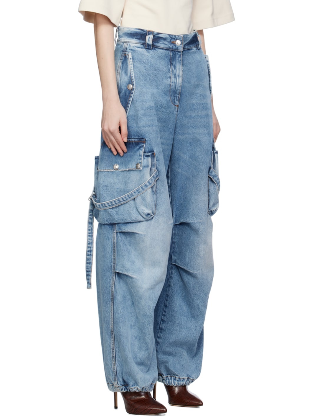 Blue Cargo Pocket Jeans - 2