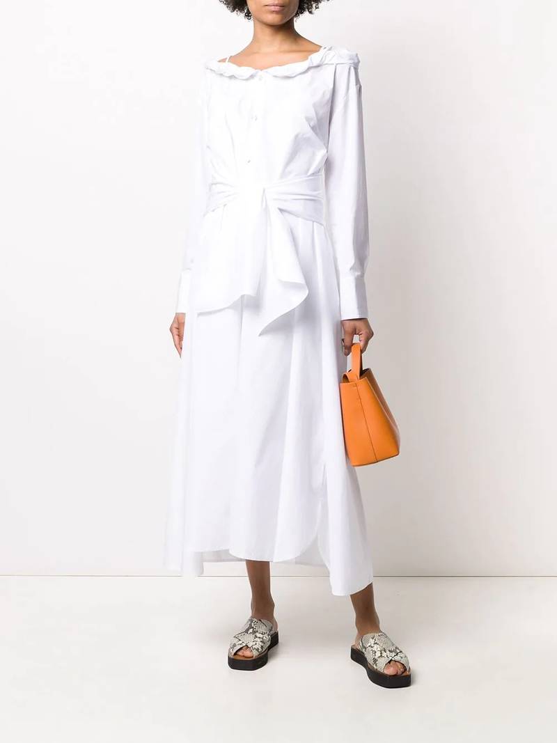 KENZO tie-waist button-through midi dress outlook