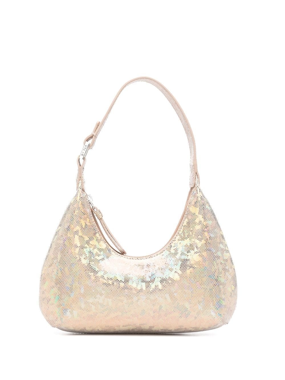 metallic-effect zipped tote - 1