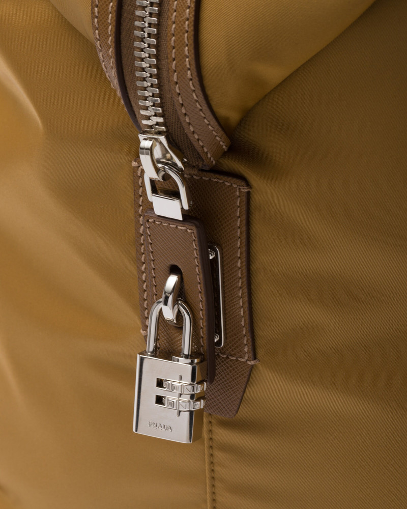 Re-Nylon and Saffiano leather duffle bag 7