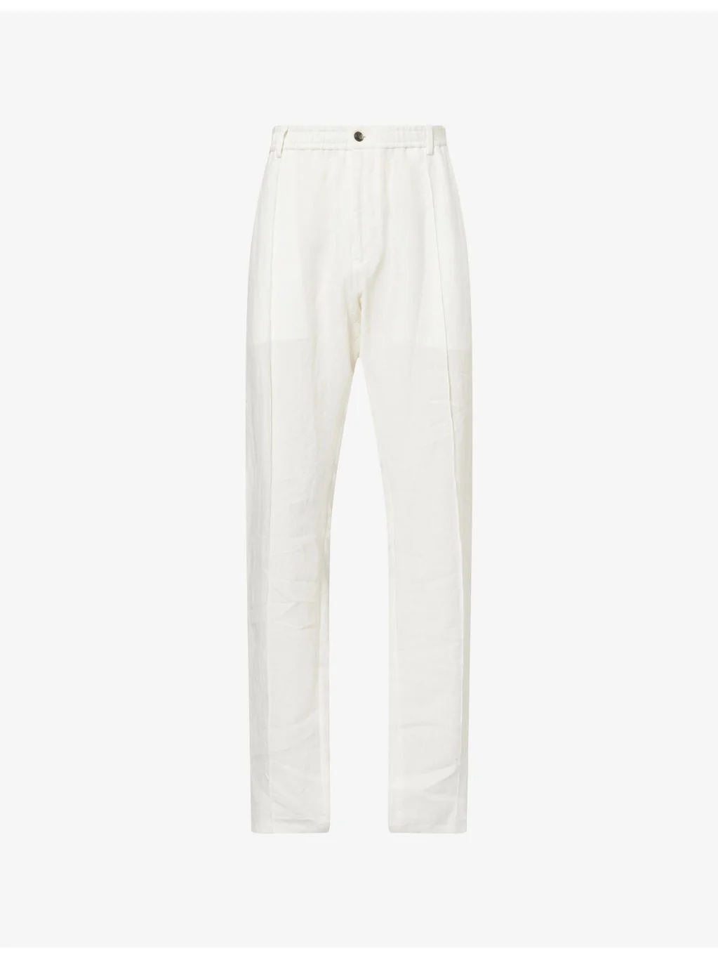 Straight-Leg Mid-Rise Linen Trousers - 1