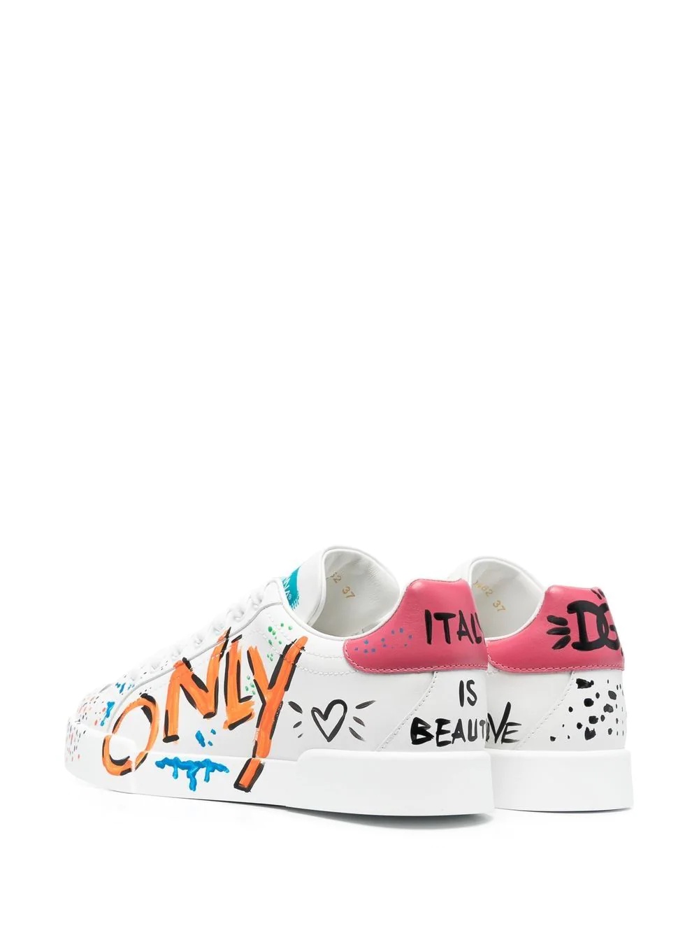 Portofino painted lace-up sneakers - 3