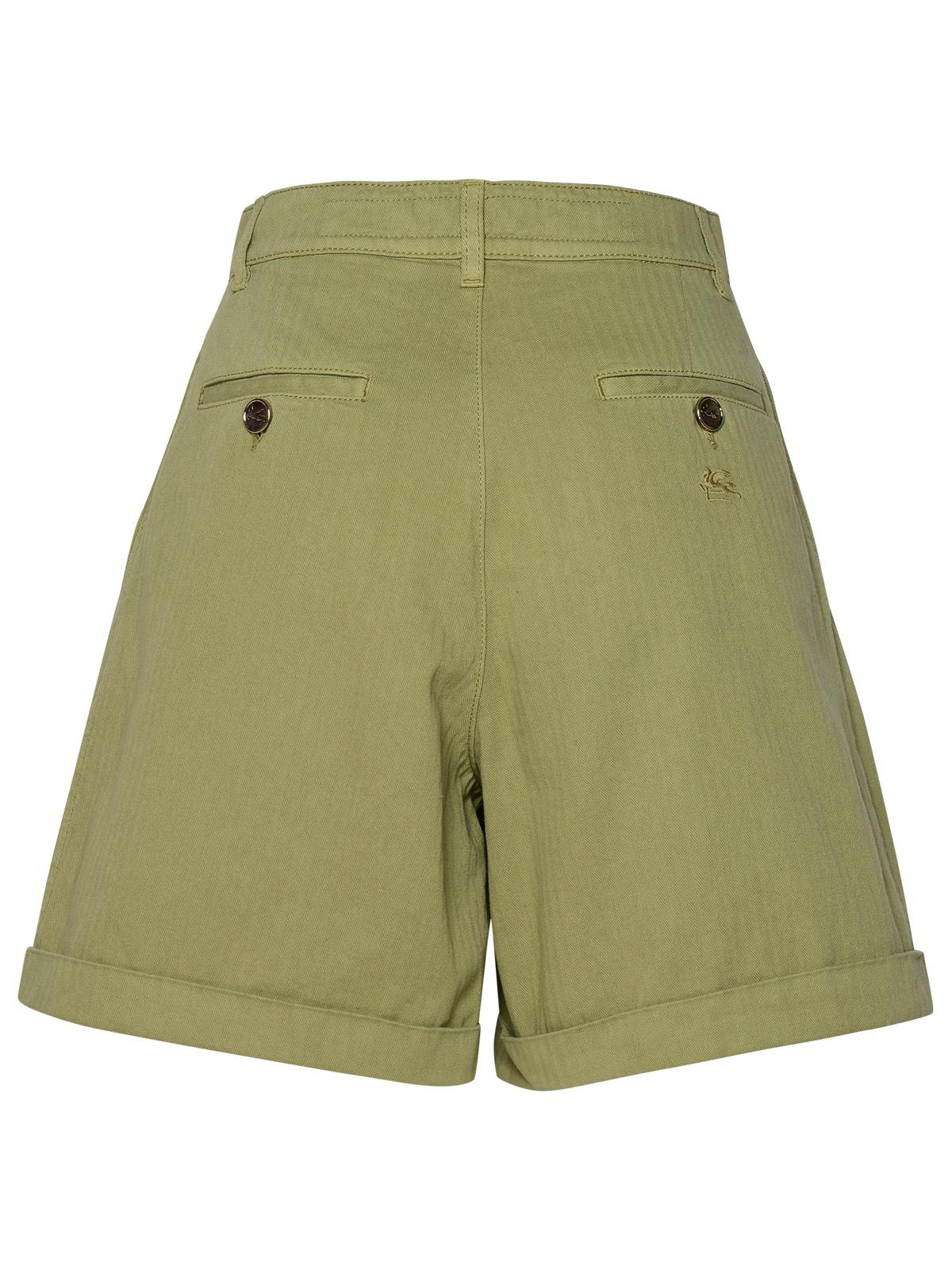 Etro Green Cotton Shorts Women - 3