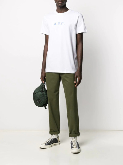 A.P.C. distressed logo print T-shirt outlook