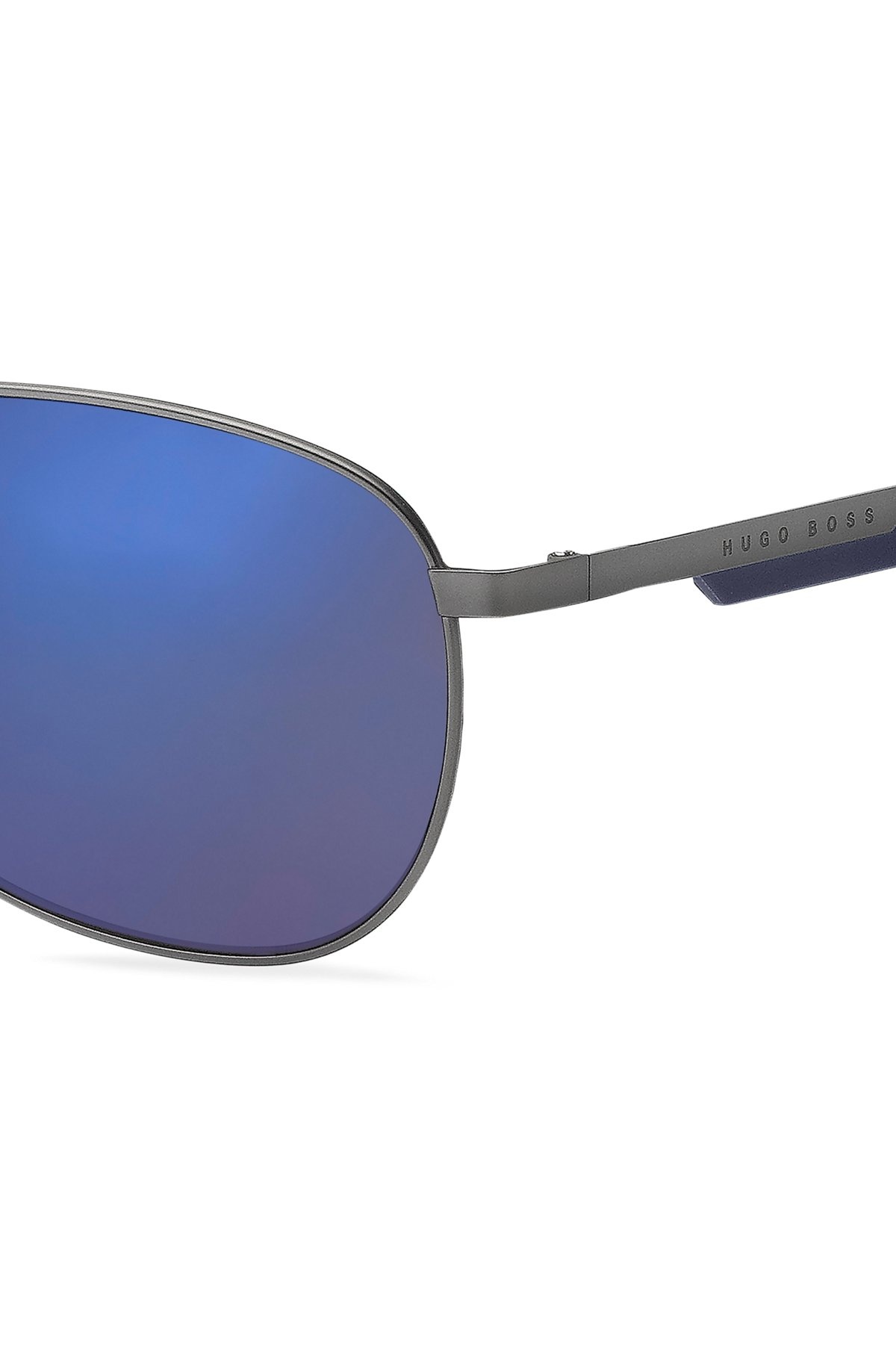 SPORTY METAL SUNGLASSES WITH BLUE ACCENTS - 2