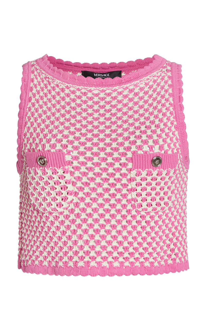 Crocheted Compact Cotton Top pink - 1