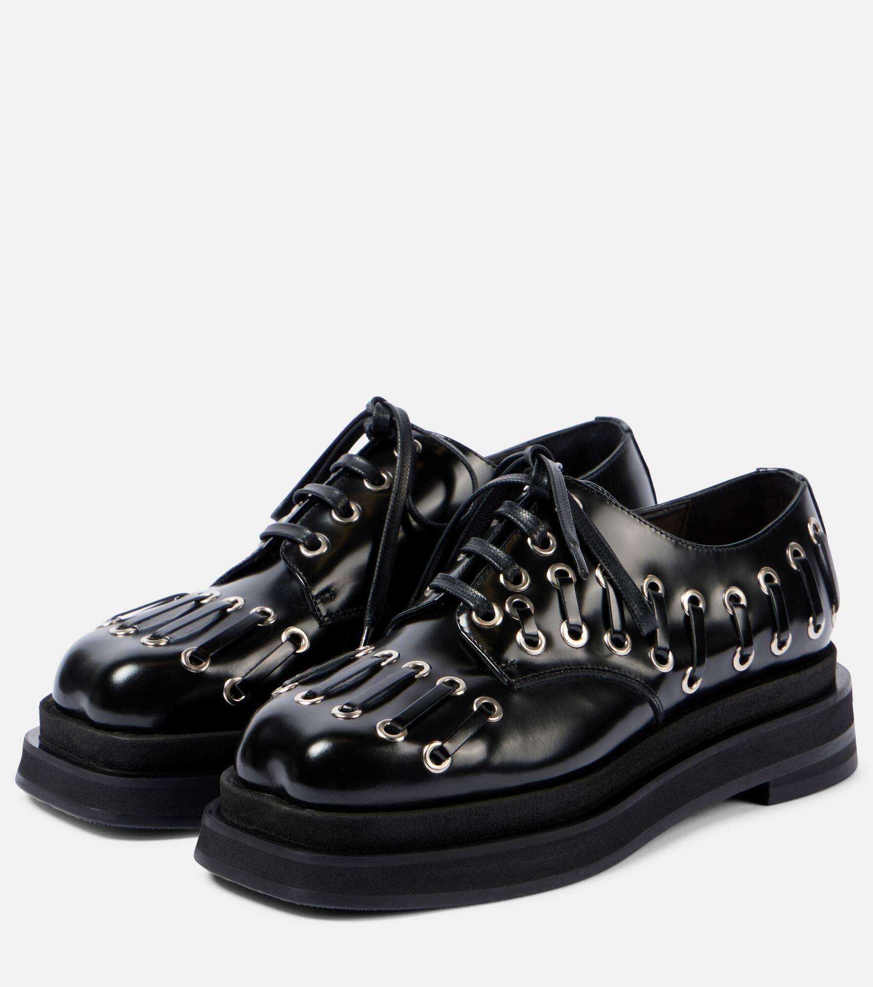 Heart Toe leather platform brogues - 5