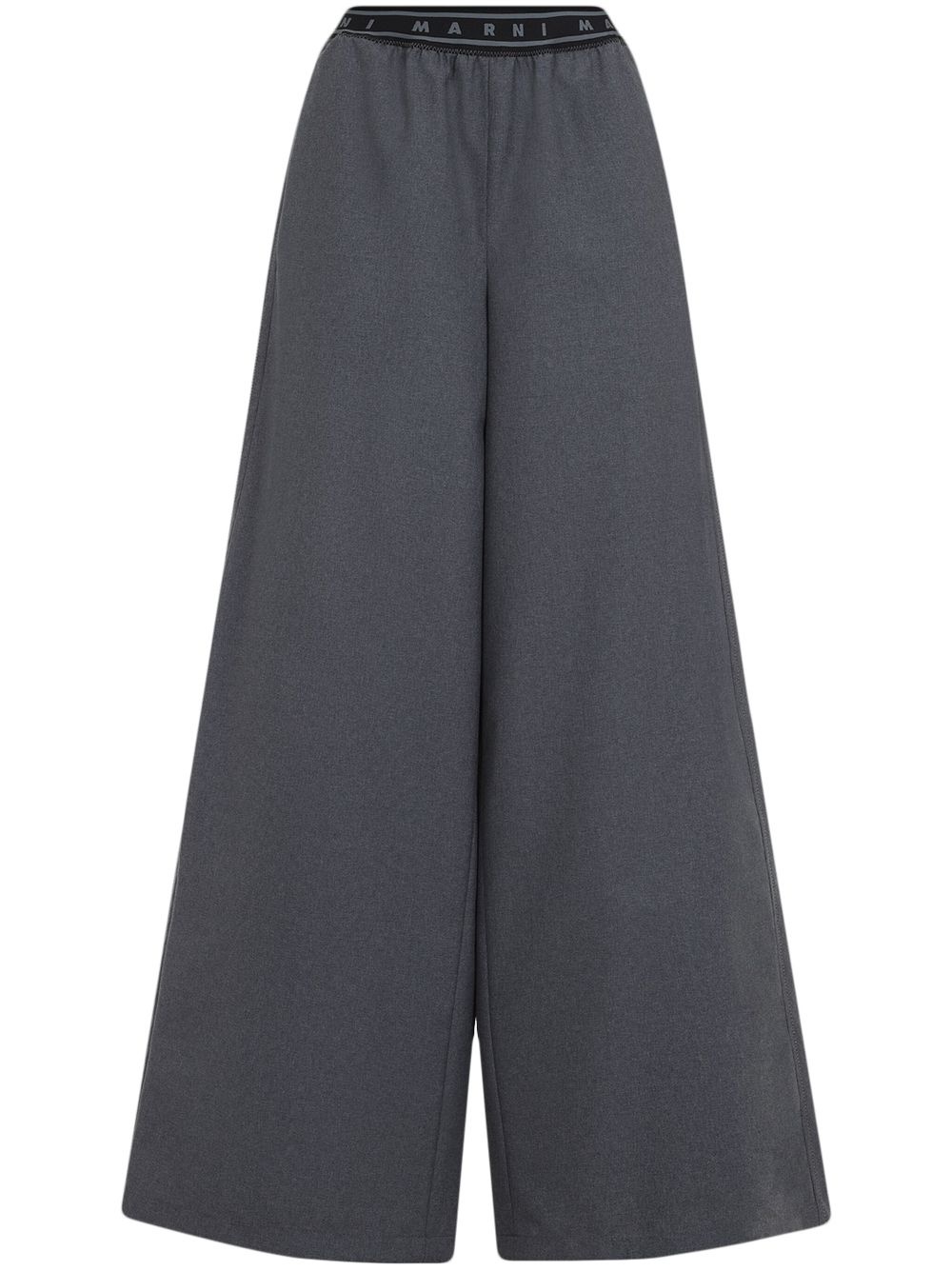 logo-band wool trousers - 1