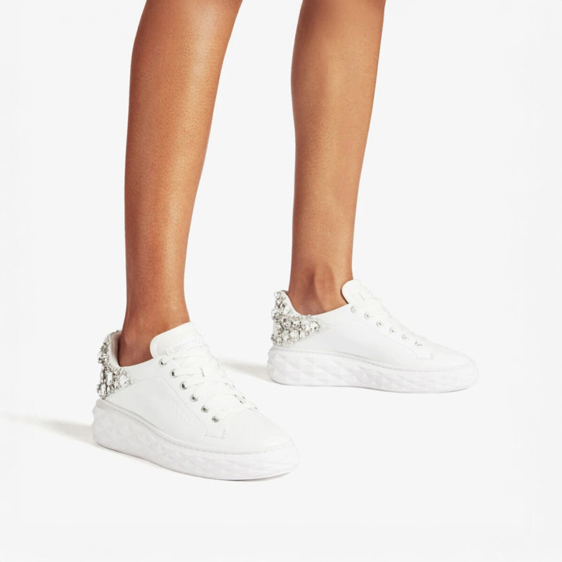 JIMMY CHOO Diamond Maxi/f Ii
White and Silver Nappa Leather Trainers with Crystals outlook
