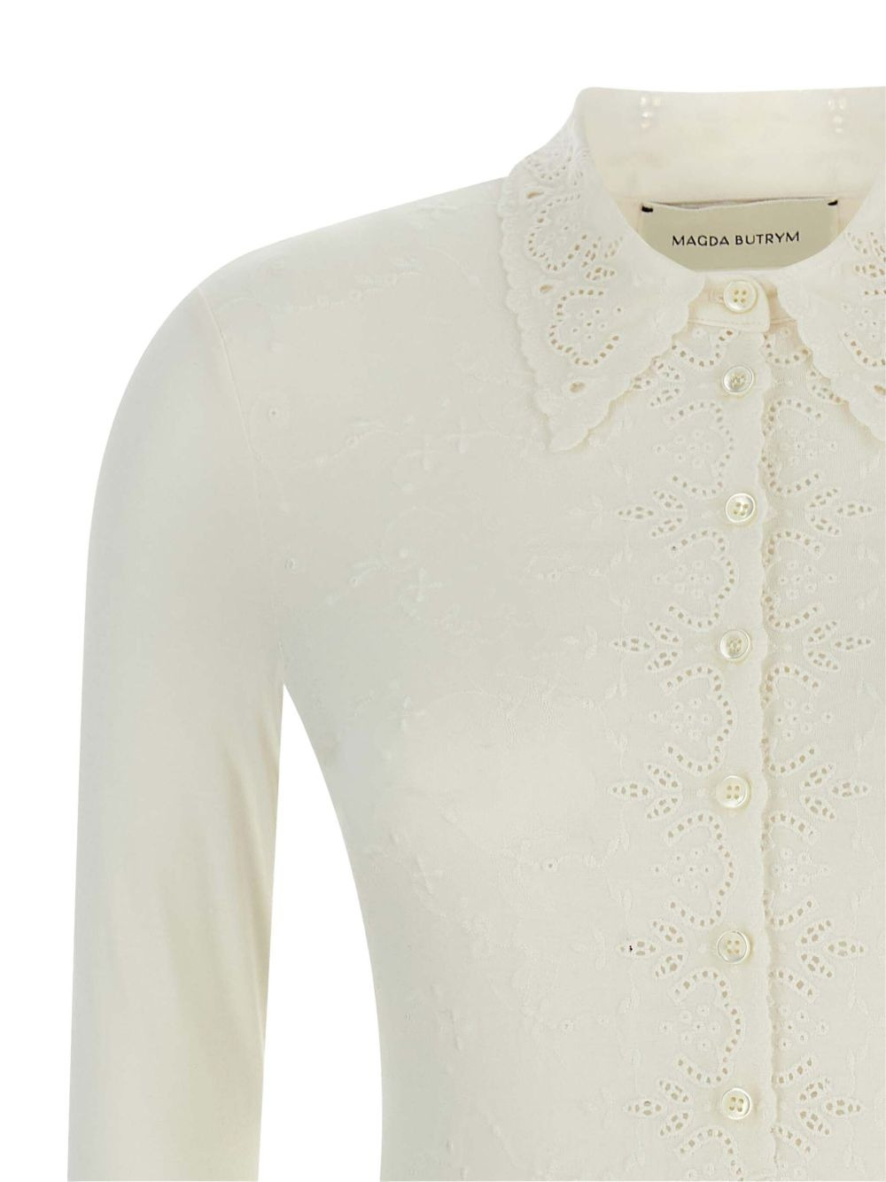 collar-embroidered bodysuit - 4