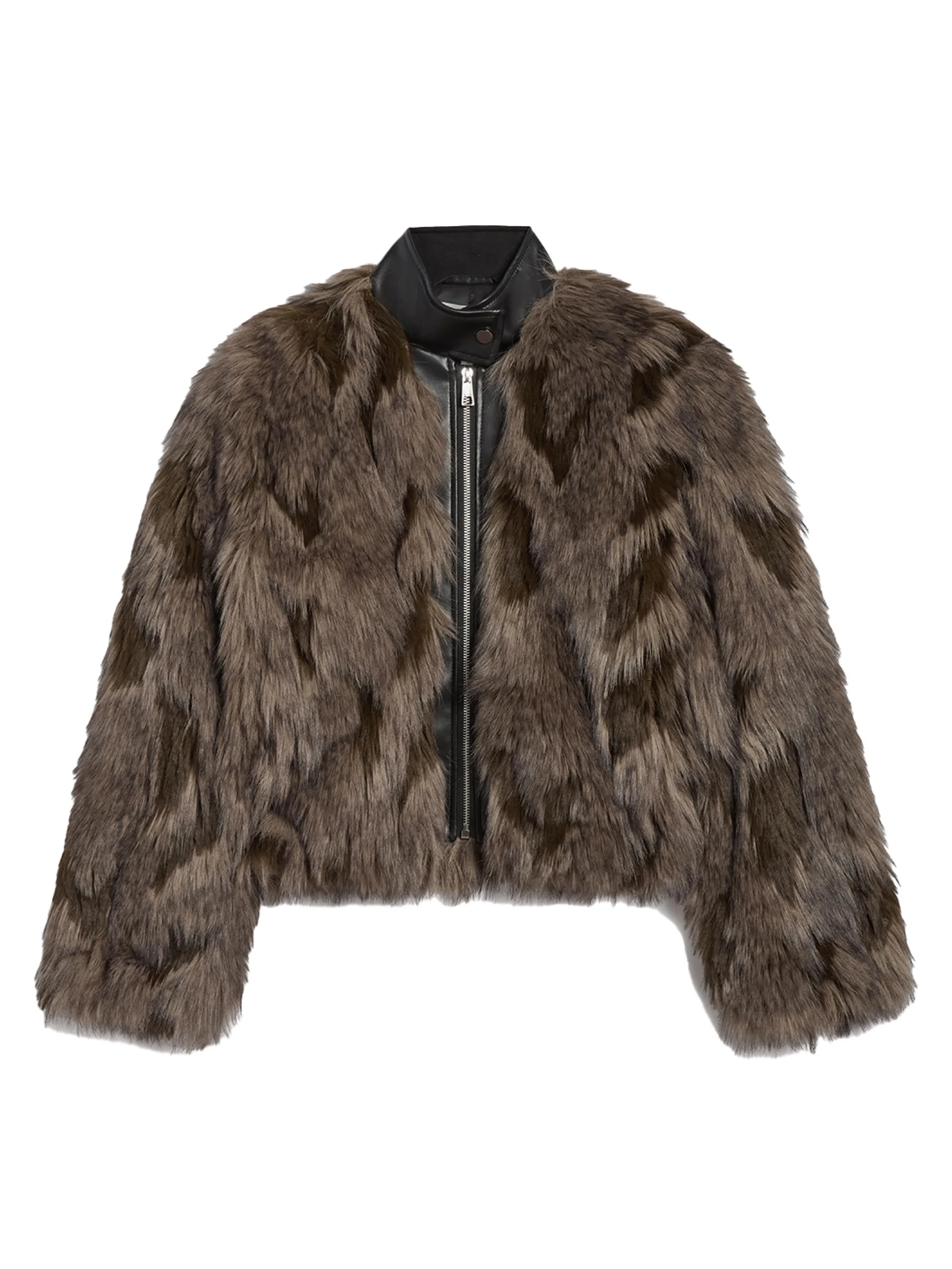 Women's Lillet Patchwork Faux Fur Bomber Jacket - Cedar Multi - 1