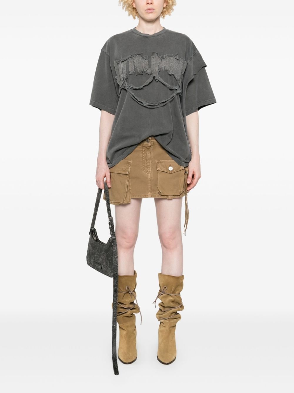 distressed-finish T-shirt - 2