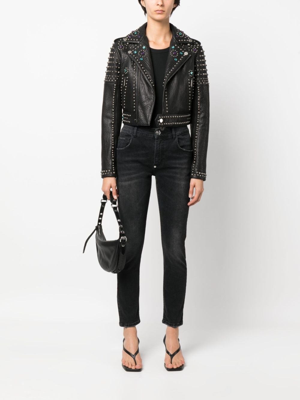 stonewashed straight-leg jeans - 2