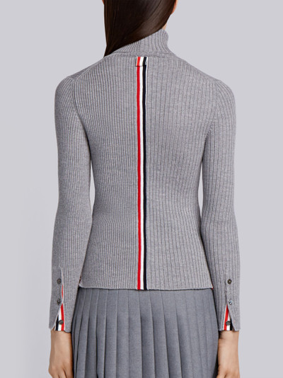 Thom Browne Striped Half-and-Half Rib Knit Turtleneck In Fine Merino Wool outlook