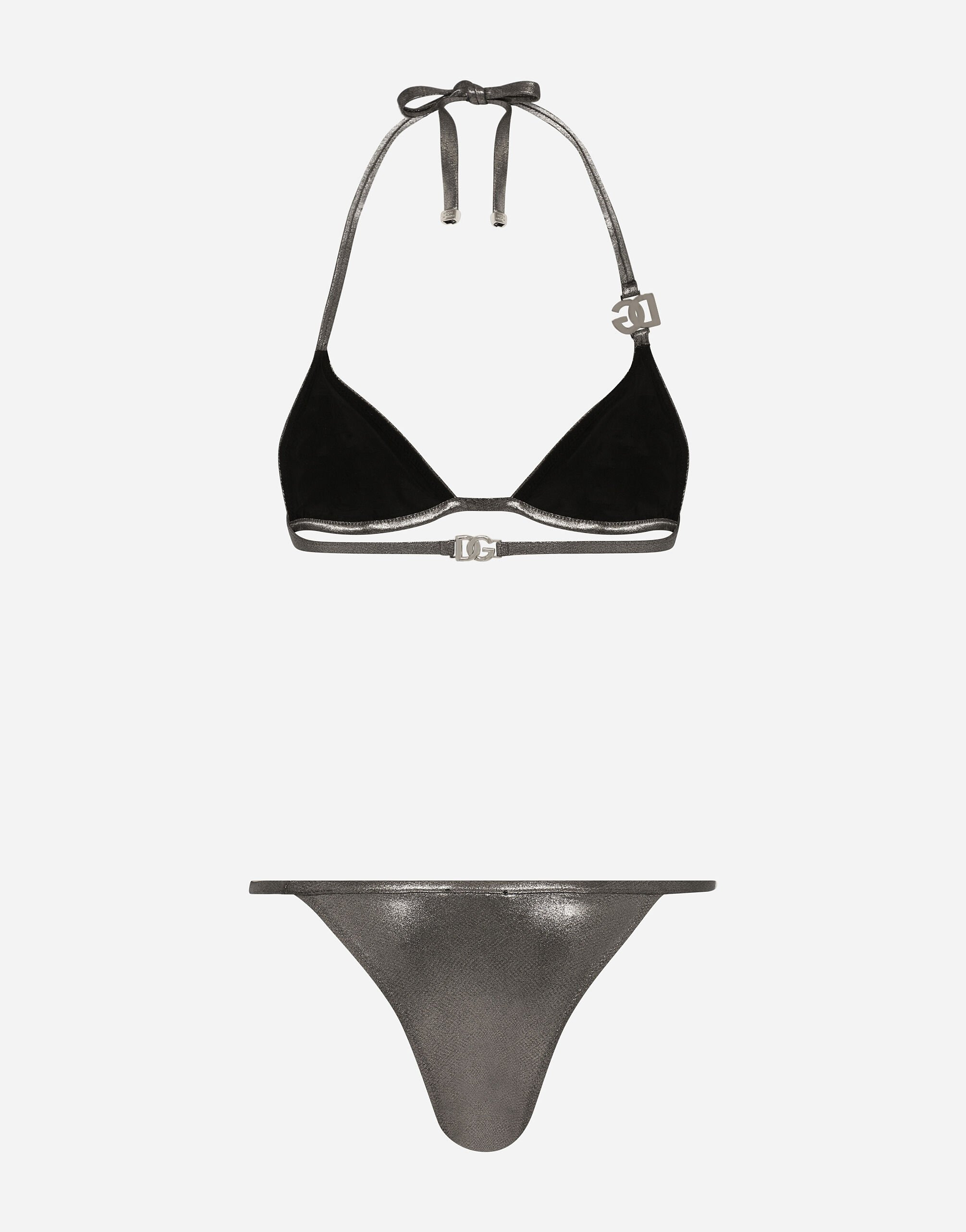 Foiled triangle bikini with the metal DG logo - 2