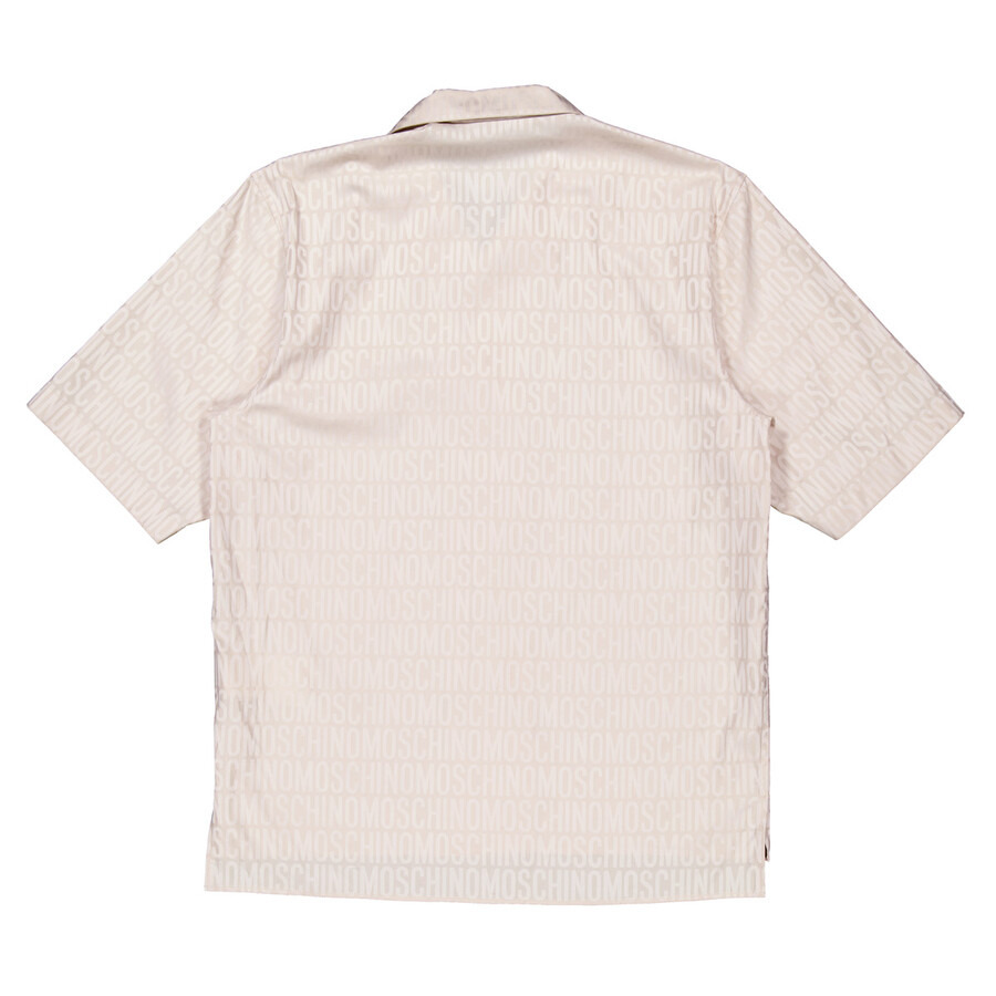 Moschino Signature Logo Jacquard Cotton Shirt, Brand Size 39 (Neck Size 15.5") - 6
