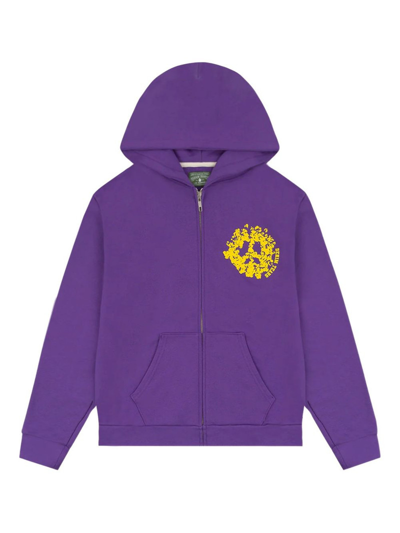 University peace-sign zip-up hoodie 1