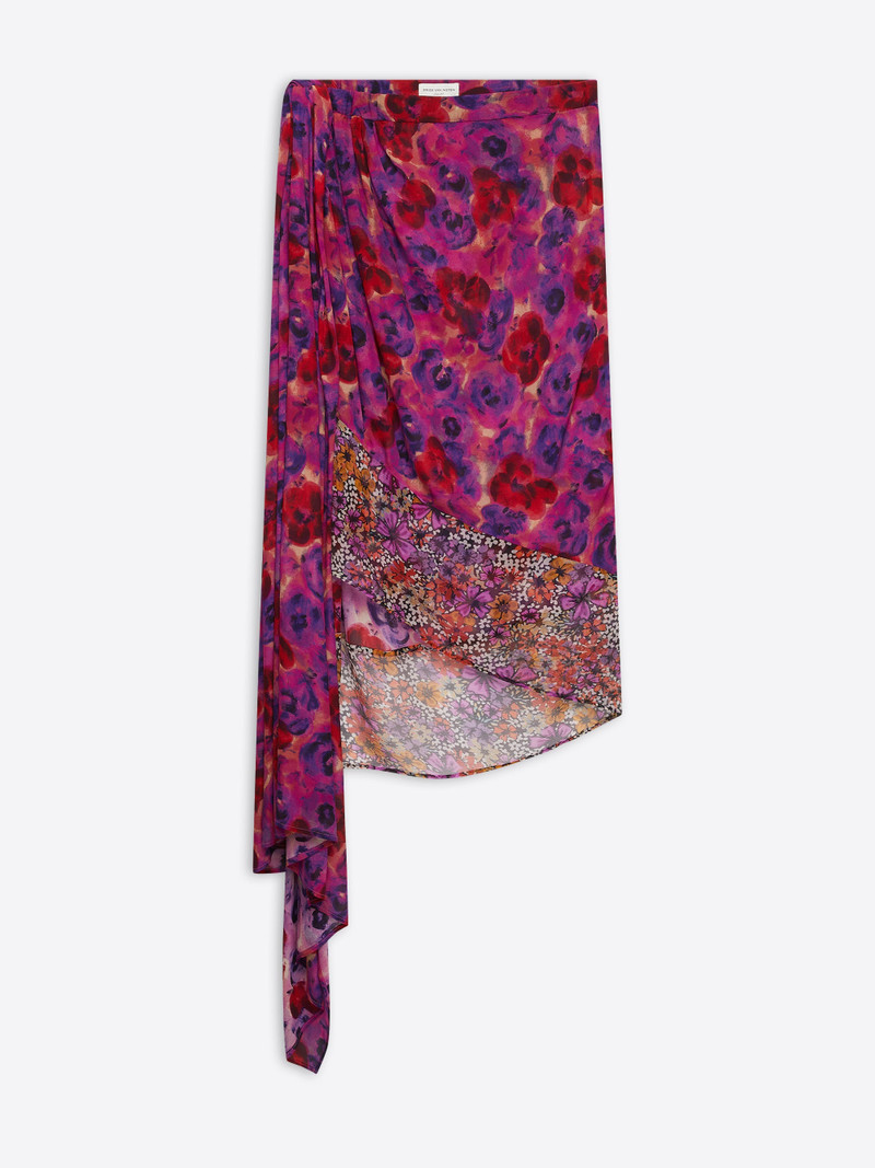 FLORAL DRAPED SKIRT 1