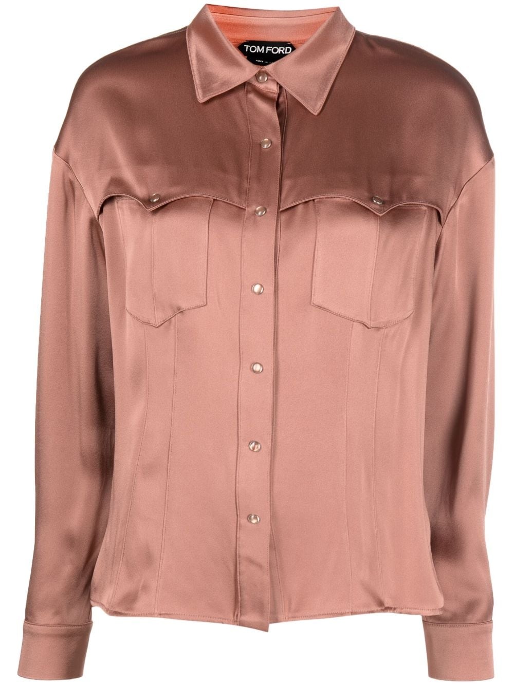 Western-style satin shirt - 1