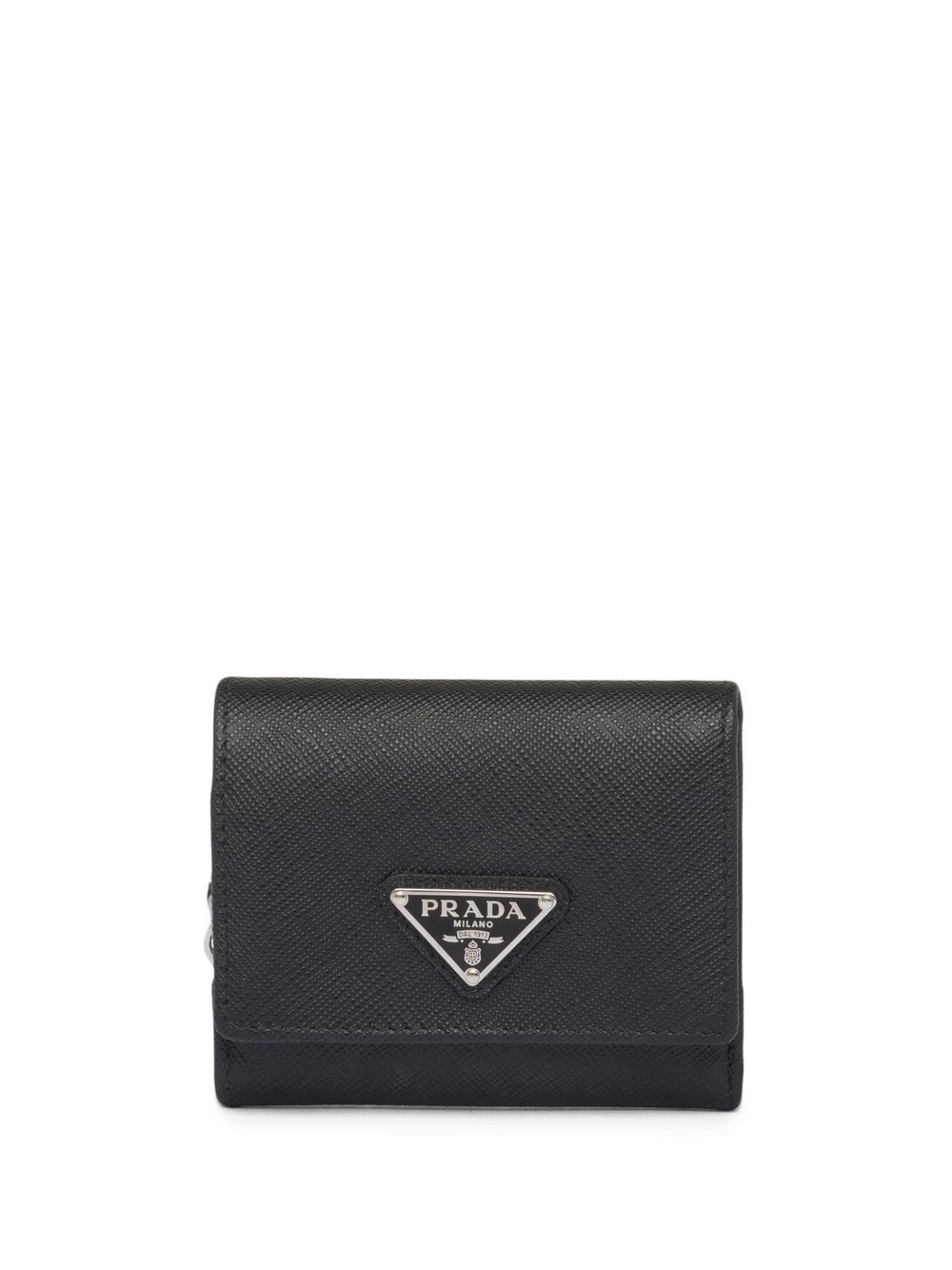 triangle logo leather wallet - 1