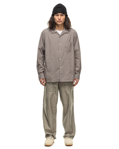 nonnative Officer L/S Shirt Cotton Broad London Stripe Khaki outlook