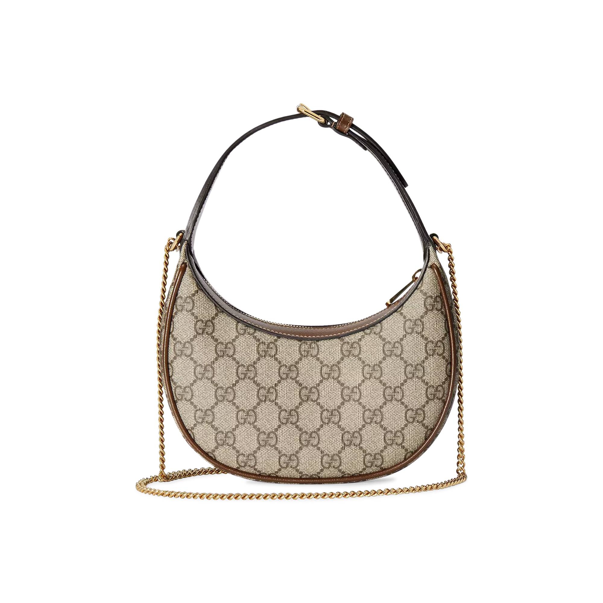 Gucci Half Moon Shaped Mini Bag With Interlocking G 'Beige/Ebony Supreme' - 2