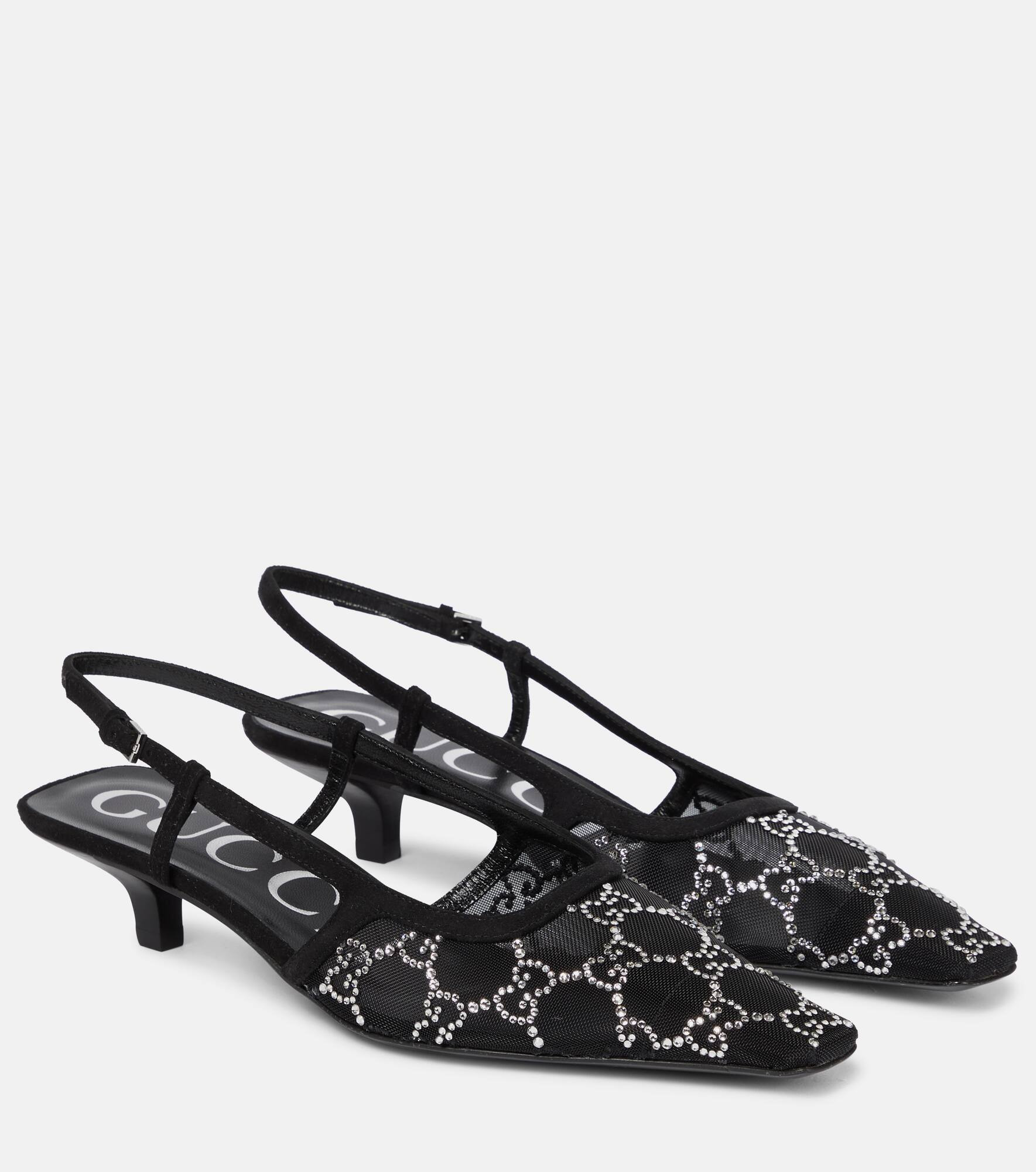Gucci Demi embellished slingback pumps - 1