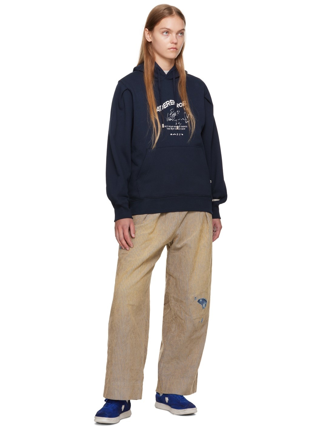 ADER error Navy Caner Hoodie | ssense | REVERSIBLE