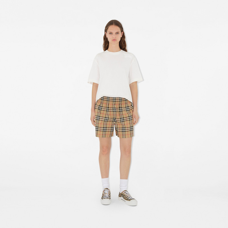 Burberry Side Stripe Vintage Check Stretch Cotton Shorts outlook