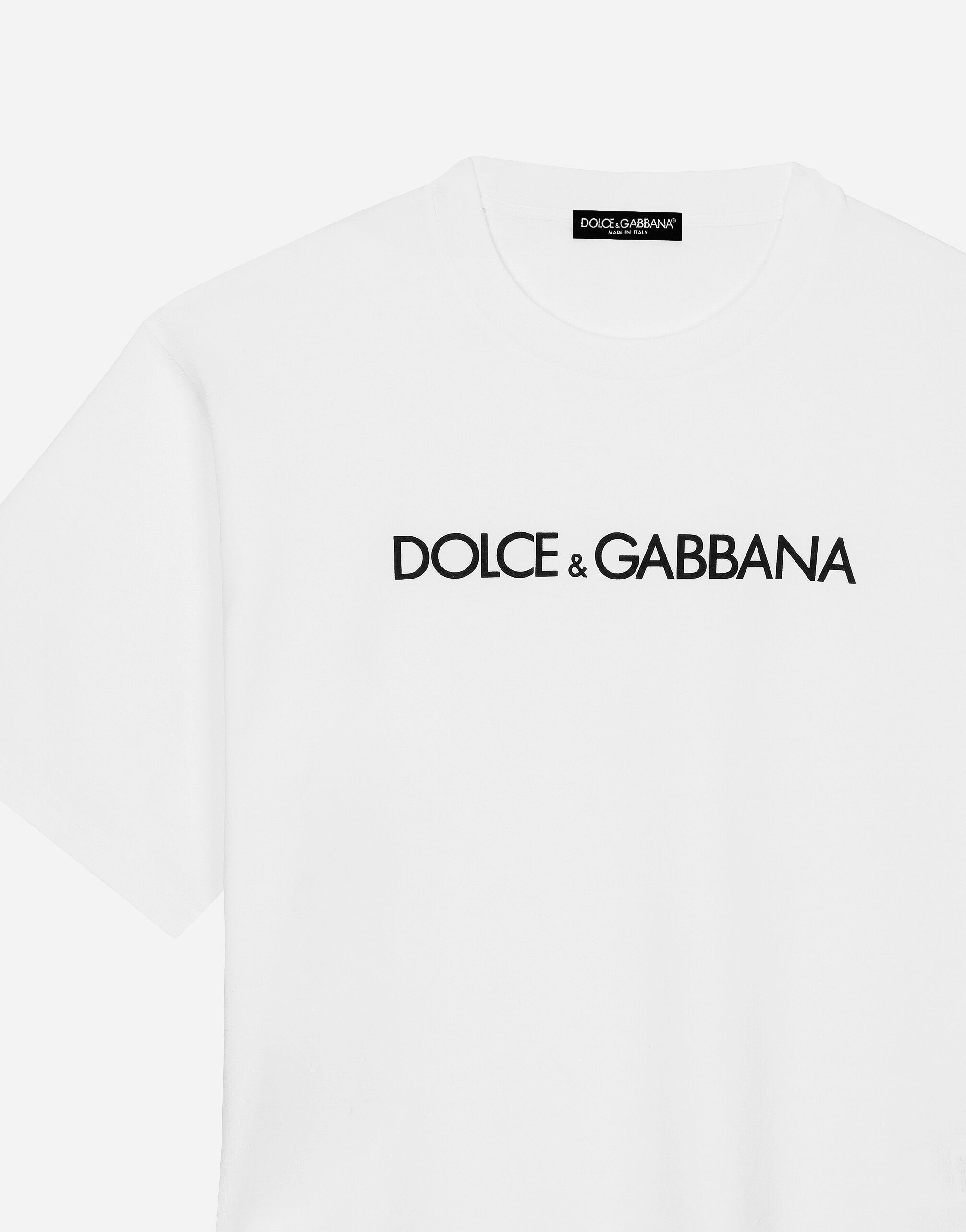 Short-sleeved cotton T-shirt with Dolce&Gabbana lettering - 3